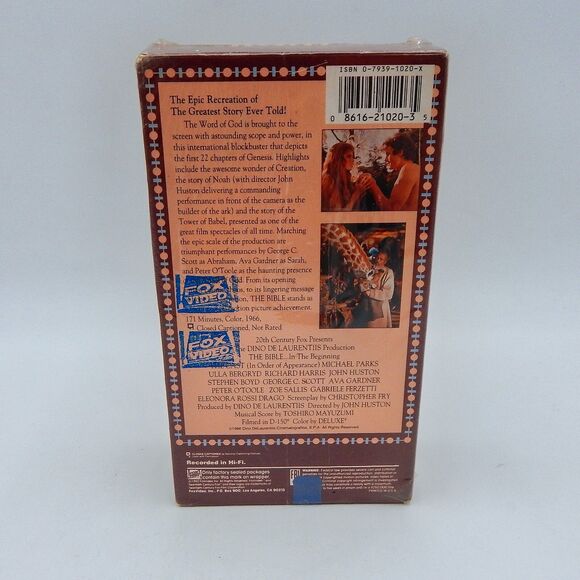 The Bible…In the Beginning 2 VHS Box Set W/Watermark Sealed 1992 Fox Video - Picture 3 of 6